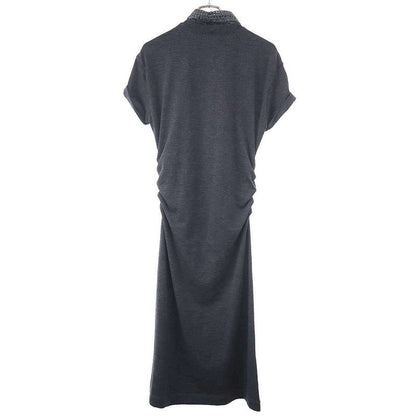 Brunello Cucinelli Spanco Lucara Wool Jersey Dress Gray
