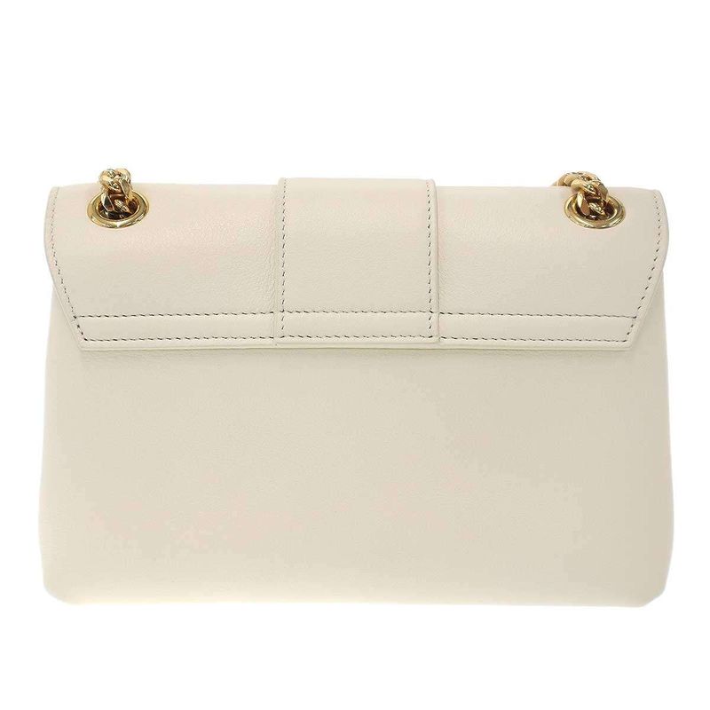 Celine Victoire Triomphe Shoulder Bag Soft Sapul Cafskin White