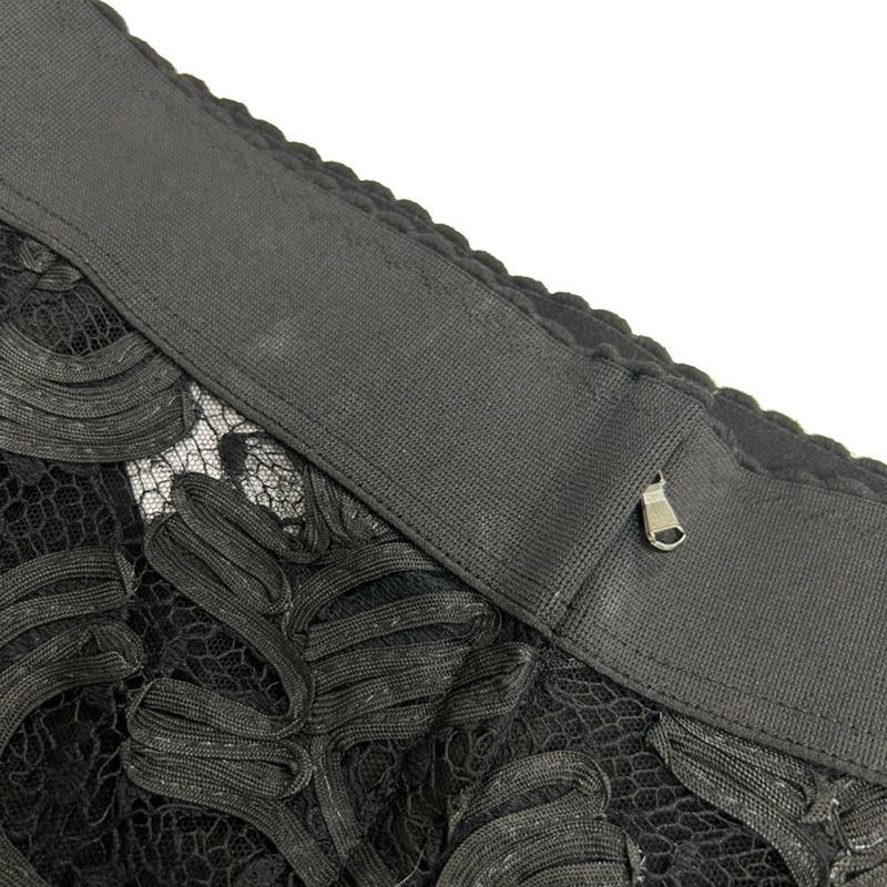 Dolce & Gabbana Tape Embroidered Lace Skirt Flmyf Black 40