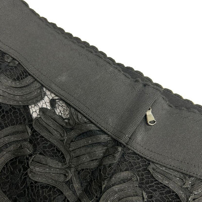 Dolce & Gabbana Tape Embroidered Lace Skirt Flmyf Black 40