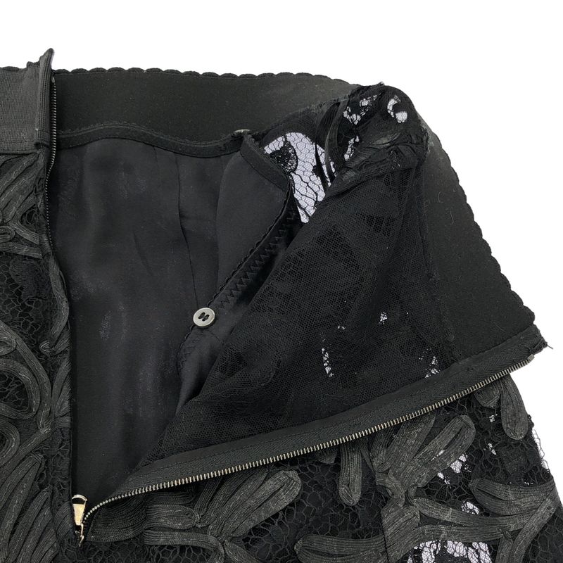 Dolce & Gabbana Tape Embroidered Lace Skirt Flmyf Black 40
