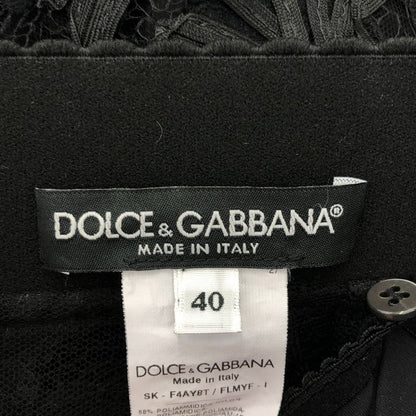 Dolce & Gabbana Tape Embroidered Lace Skirt Flmyf Black 40