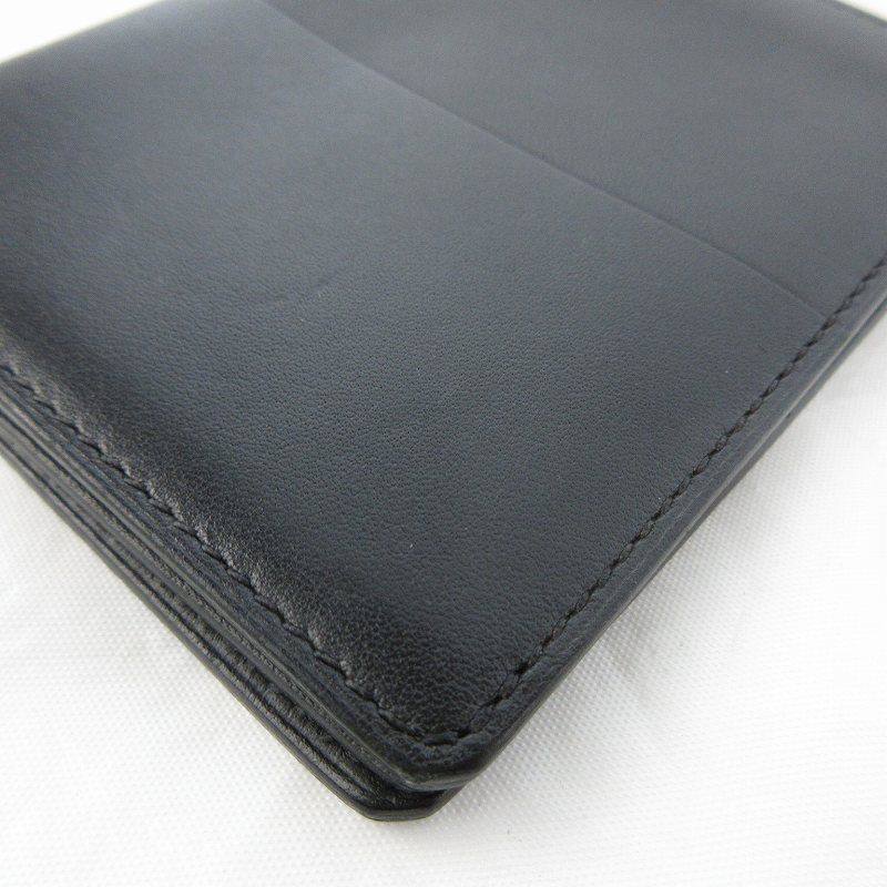 Hermes Manhattan Card Case Billfold Wallet Bifold Black Box Calf Veau Swift