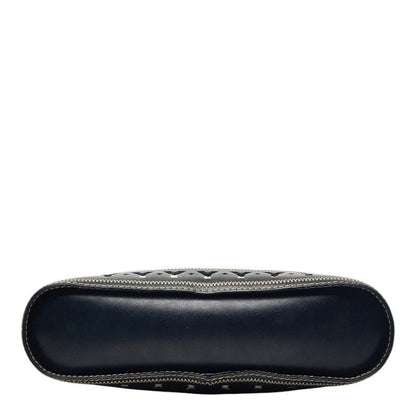 Saint Laurent Vintage Cut Out Shoulder Bag Navy Leather