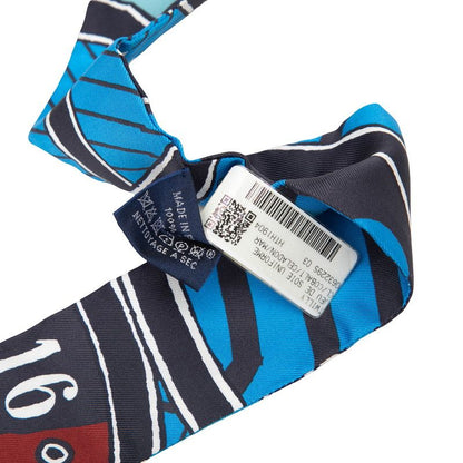 Hermes Twilly Jeu de Soie Uniforme Silk Game Scarf Blue