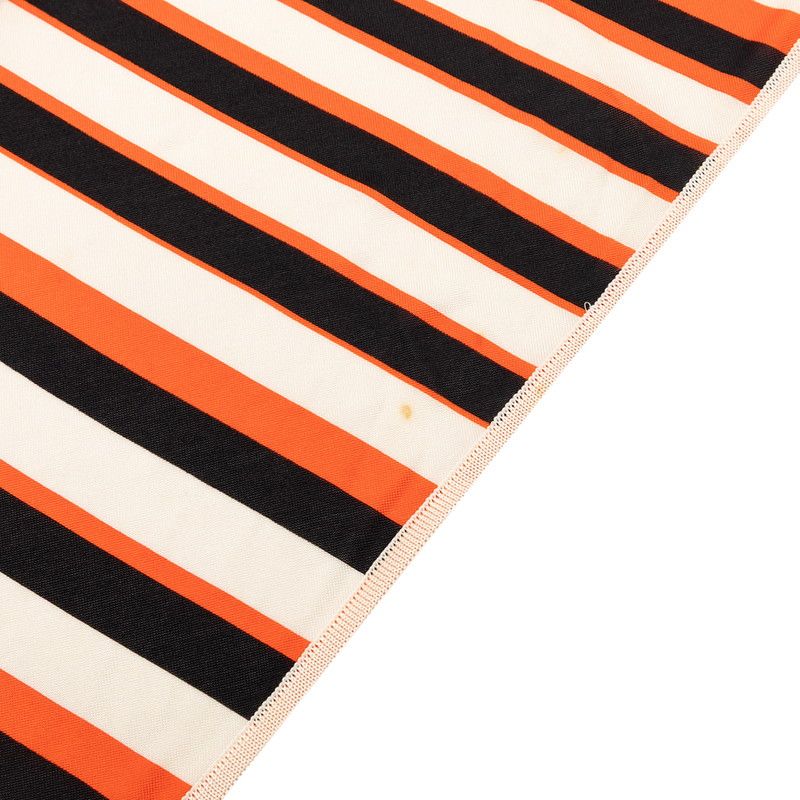 Hermes AU Galop Triangle Scarf Orange White Black Silk Jersey