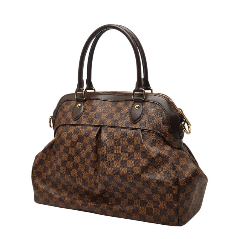 Louis Vuitton Damier Trevi GM 2-Way Shoulder Bag Brown Leather