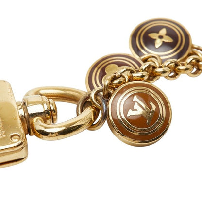 Louis Vuitton Porte Cles Chenne Pastille Key Holder Charm Gold Brown Plated