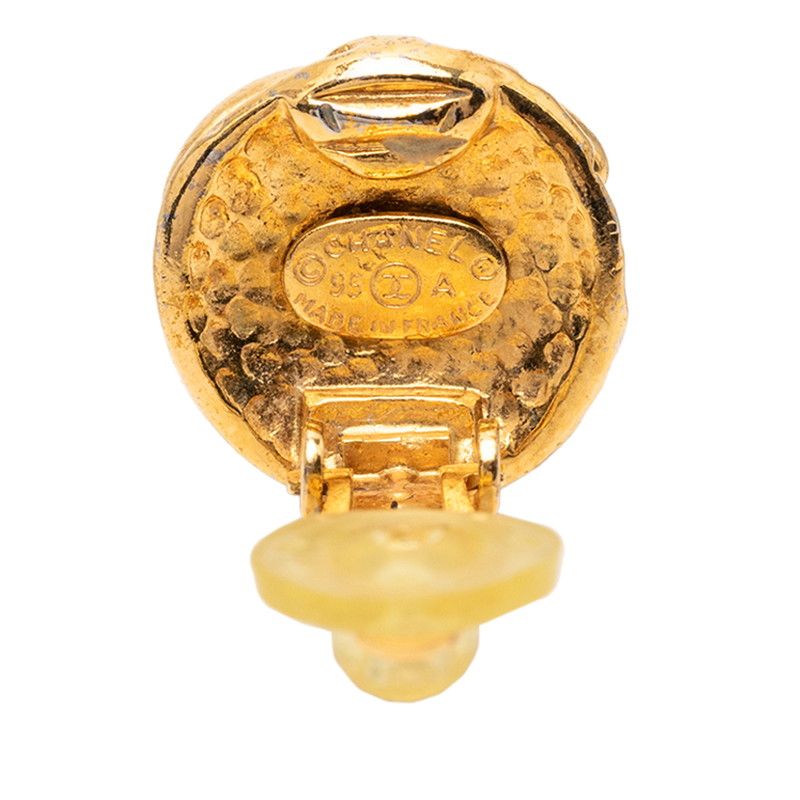 Chanel CC Logo Earrings Gold Plated