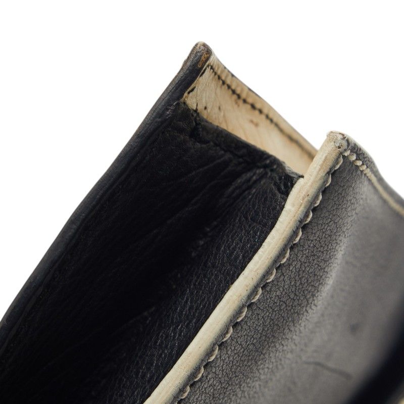 Saint Laurent Bicolor Clutch Back Second White Black Leather