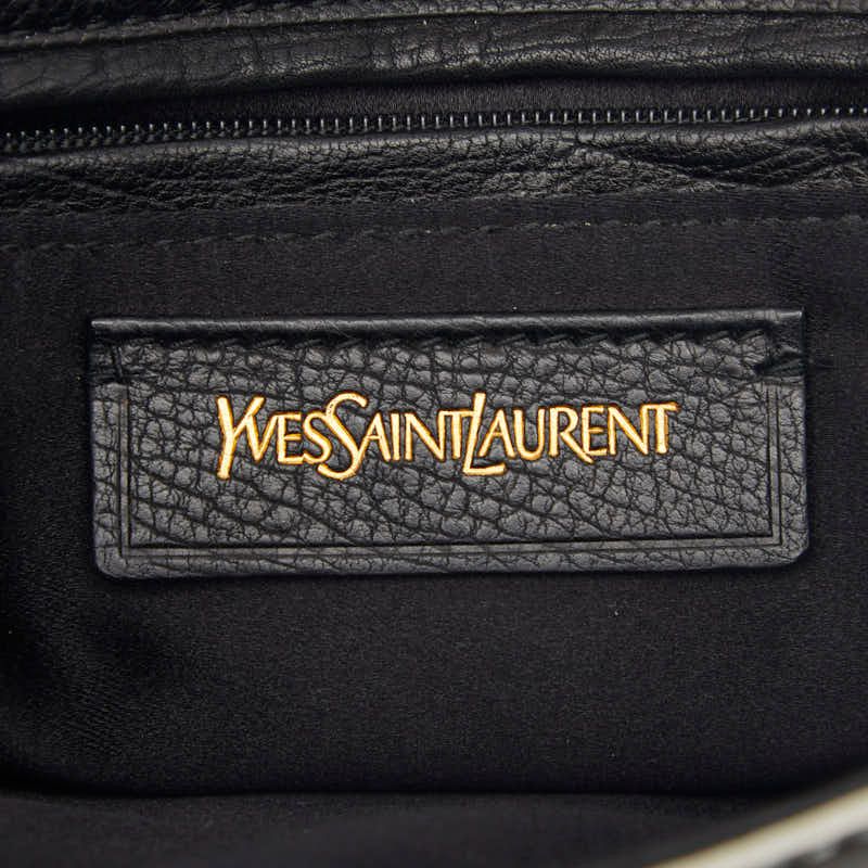 Saint Laurent Bicolor Clutch Back Second White Black Leather