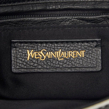 Saint Laurent Bicolor Clutch Back Second White Black Leather