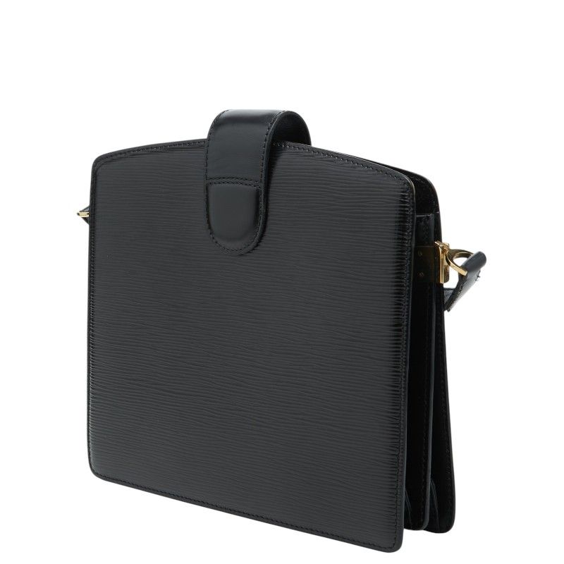 Louis Vuitton Epi Capuchin Shoulder Bag Black Noir Leather