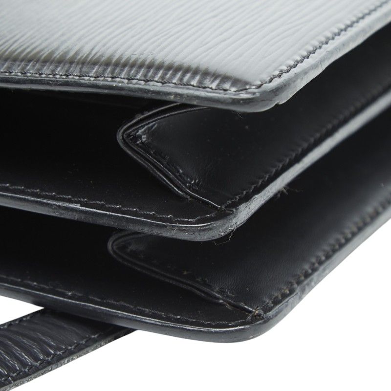 Louis Vuitton Epi Capuchin Shoulder Bag Black Noir Leather