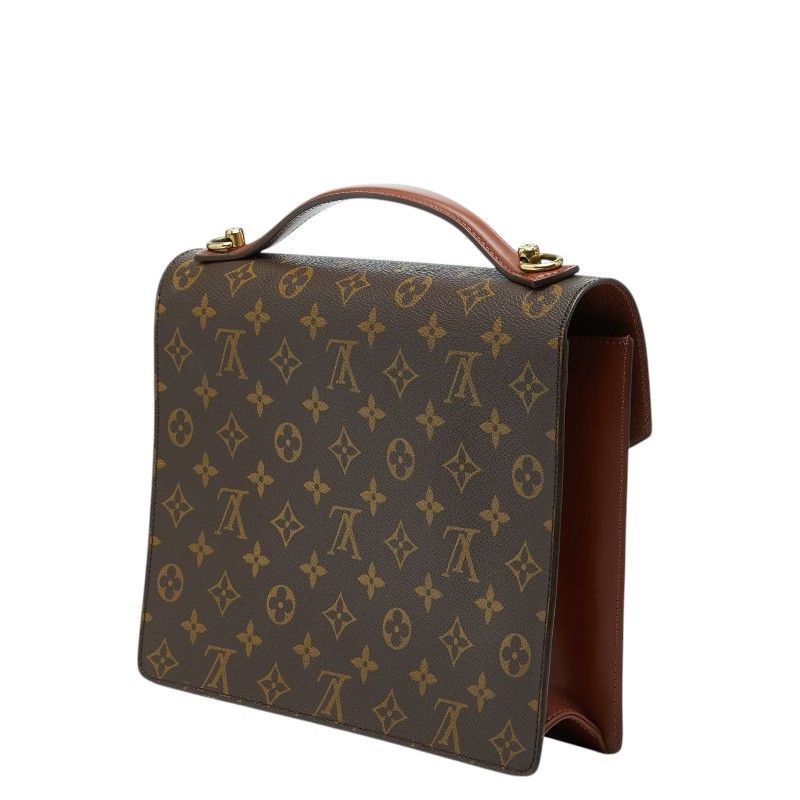 Louis Vuitton Monogram Monceau 2-Way Shoulder Bag Brown Leather