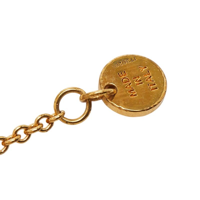 Fendi IS Necklace Gold Plated Line Stone