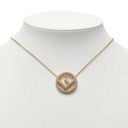 Fendi IS Necklace Gold Plated Line Stone