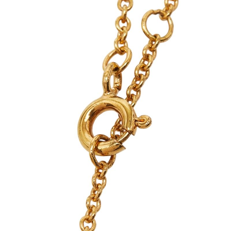 Fendi IS Necklace Gold Plated Line Stone