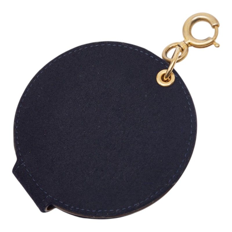 Chanel CC Logo Paris Hamburg Mirror Charm Navy Wool