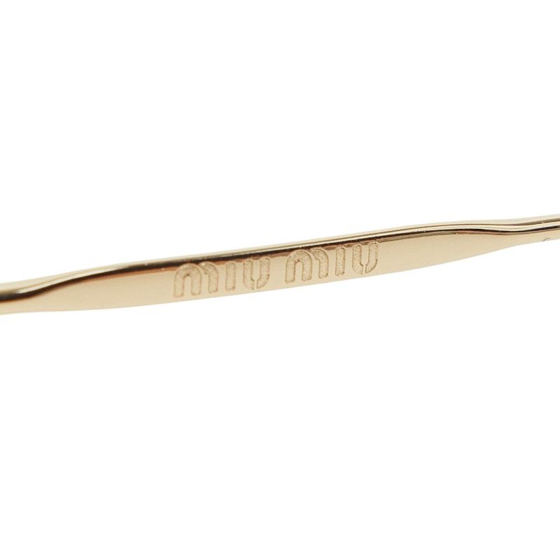 Miu Miu Miu Gradient Round Sunglasses Brown Gold Plastic Plated Eyewear