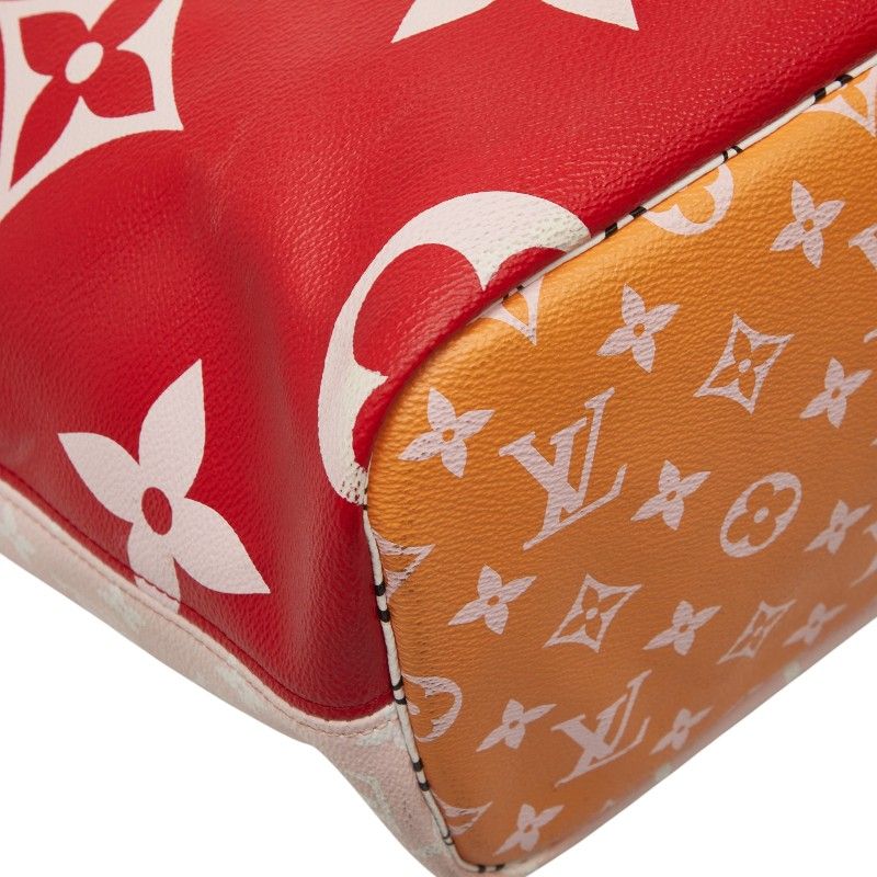 Louis Vuitton Monogram Giant Neverfull MM Tote Shoulder Bag Rouge Red Multicolor