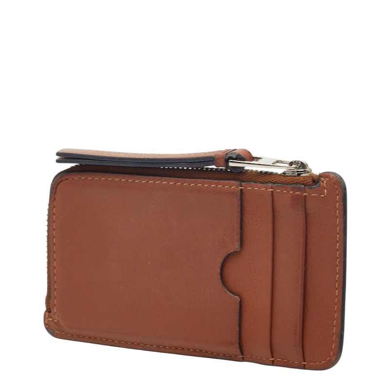 Loewe Anagram Puzzle Coin Case Card Brown Pink White Leather
