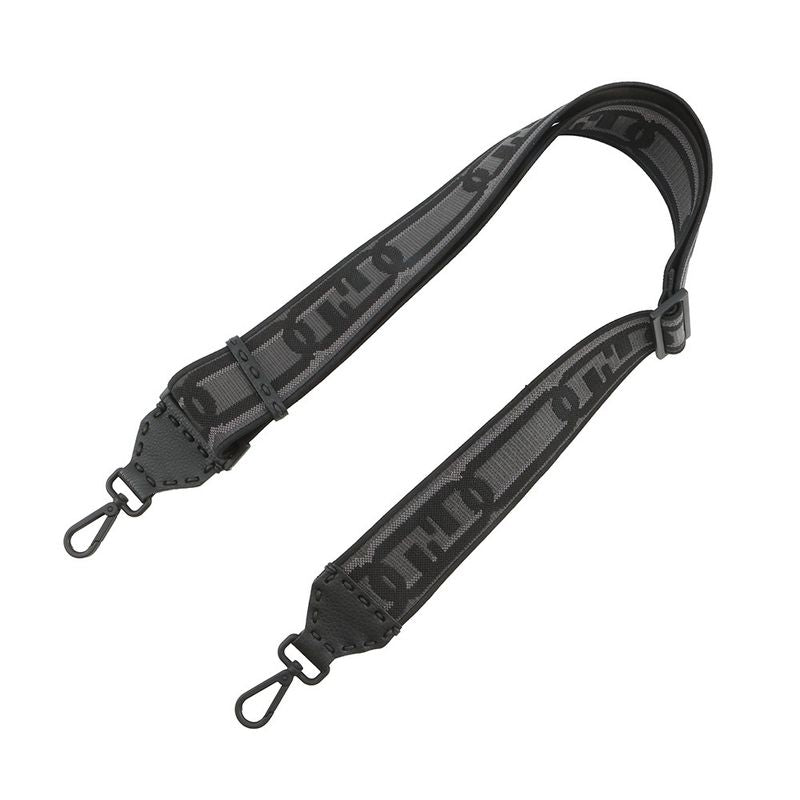 Fendi Shoulder Strap You Fflogo Canvas Leather Black