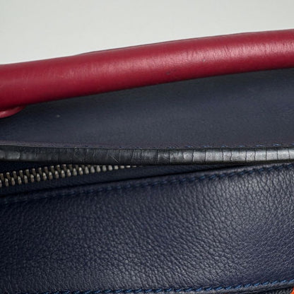Loewe Puzzle Bag Handbag Leather Navy Red