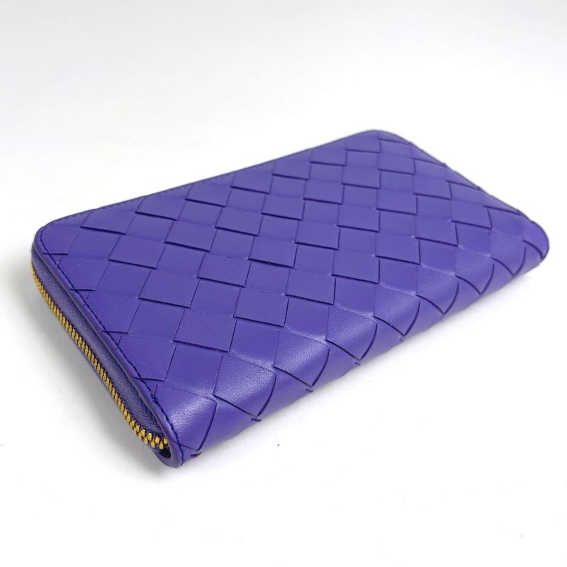 Bottega Veneta Intrecciato Wallet Leather Purple