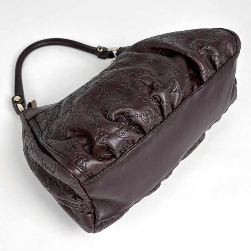 Gucci Guccissima Shoulder Bag Guccissima Leather Dark Brown