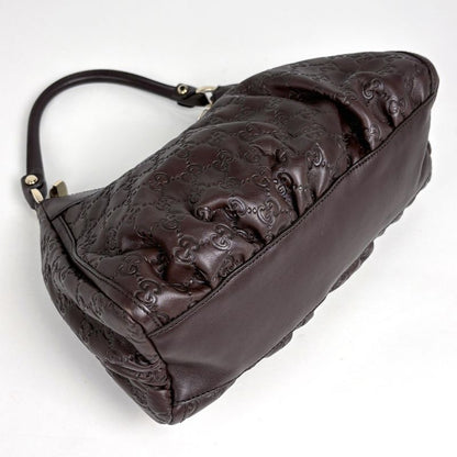 Gucci Guccissima Shoulder Bag Guccissima Leather Dark Brown