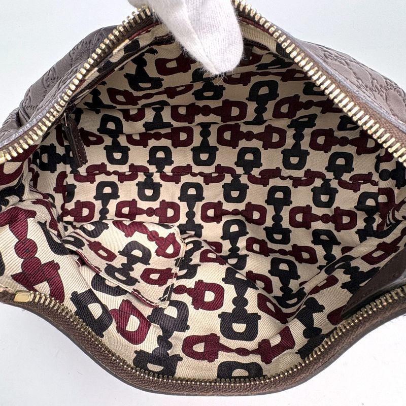 Gucci Guccissima Shoulder Bag Guccissima Leather Dark Brown