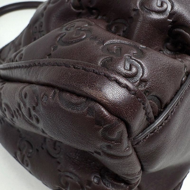 Gucci Guccissima Shoulder Bag Guccissima Leather Dark Brown