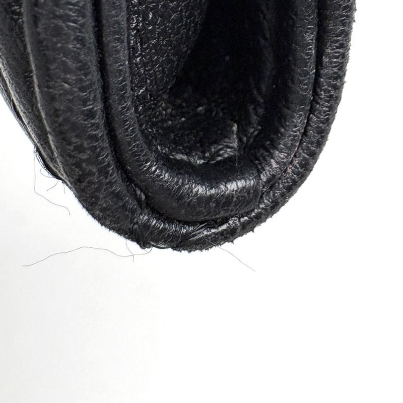 Chanel CC Logo Card Case Quilted Leather Black