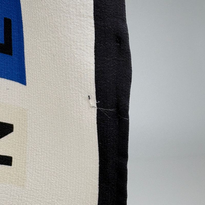Hermes CC Logo Scarf Silk Blue Black Multicolor
