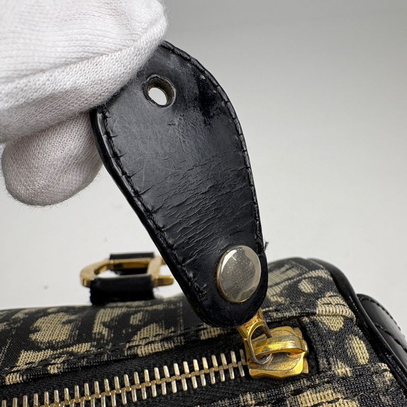 Dior Trotter Pattern Handbag Black White