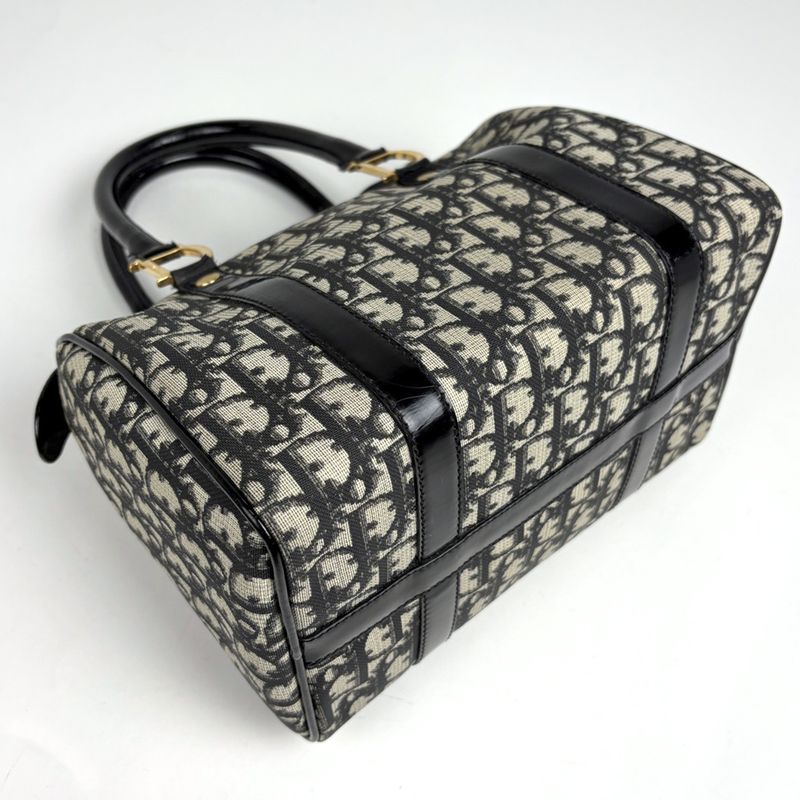 Dior Trotter Pattern Handbag Black White