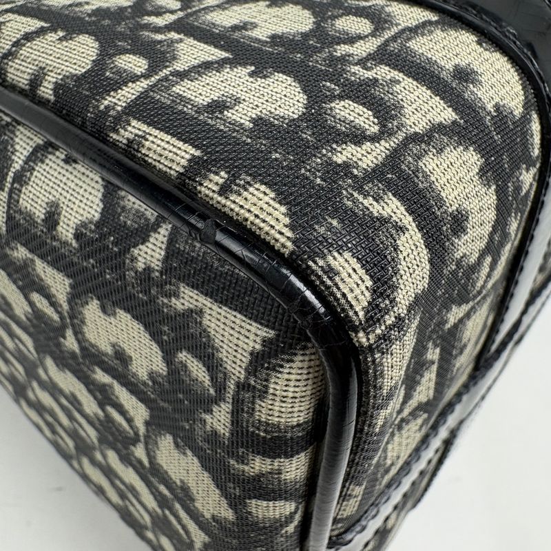 Dior Trotter Pattern Handbag Black White