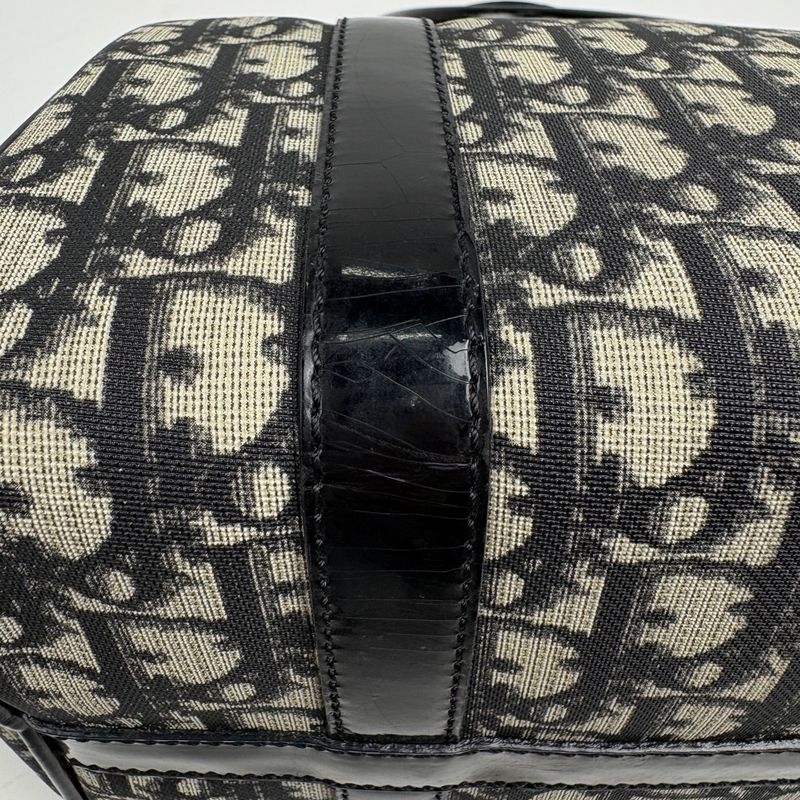 Dior Trotter Pattern Handbag Black White