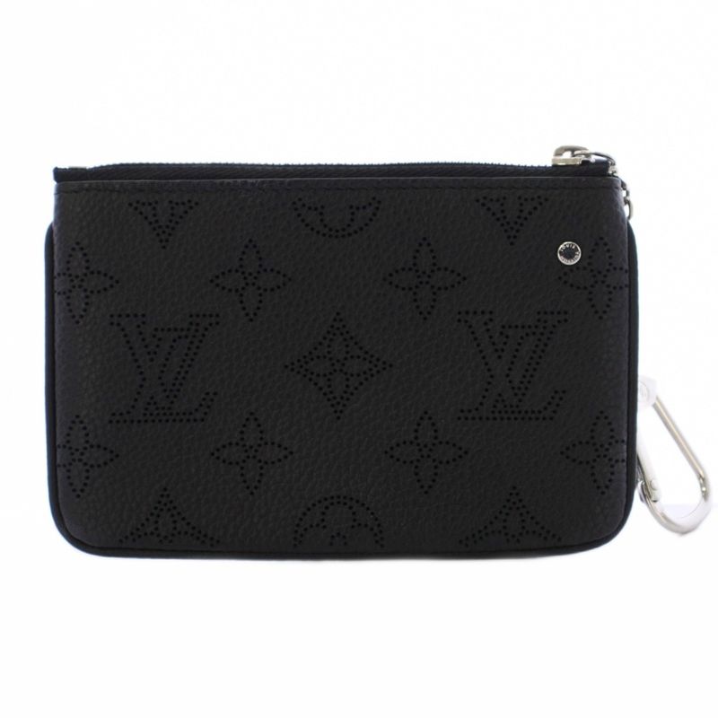 Louis Vuitton Pochette Cles Black Mahina Coin Case Noir KH