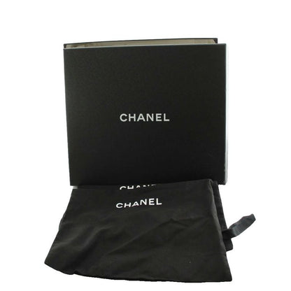 Chanel CC Logo Short Boots Lace Up Pearl 37 Black