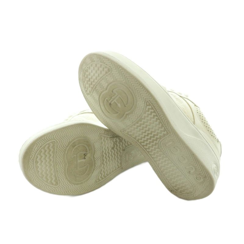 Gucci GG Embossed Leather Sneakers Shoes 36 23.0 cm White