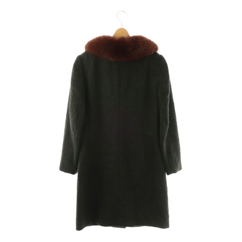 Dolce & Gabbana D&g Alpaca Coat Outer Long Fur 44 Charcoal Brown DO