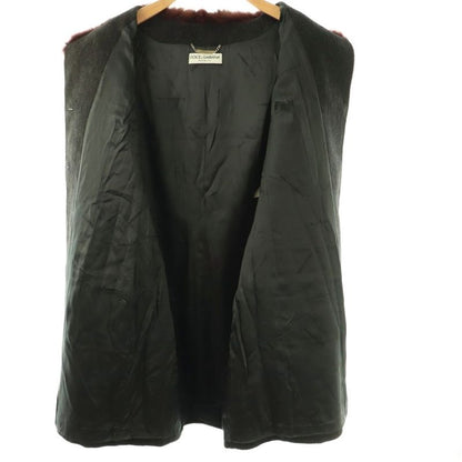 Dolce & Gabbana D&g Alpaca Coat Outer Long Fur 44 Charcoal Brown DO