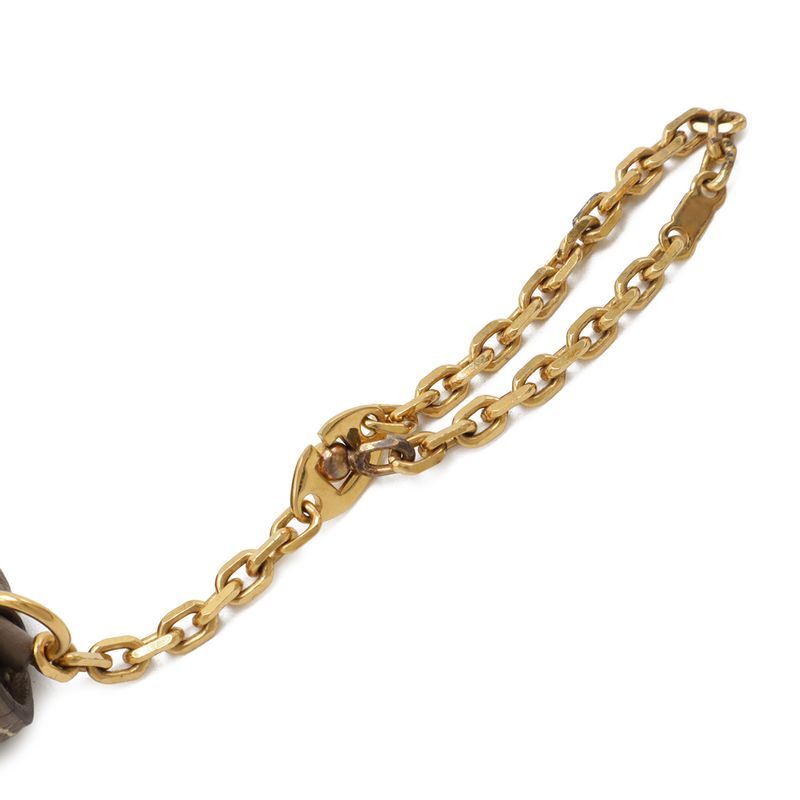 Hermes Dogon Key Case Coin Purse Card with Chain Taurillon Clemence Etoupe Gold