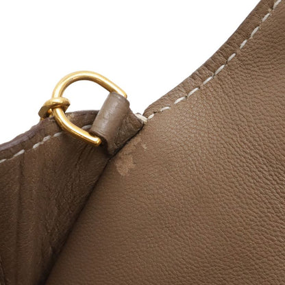 Hermes Dogon Key Case Coin Purse Card with Chain Taurillon Clemence Etoupe Gold