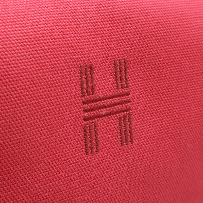 Hermes Bride-a-Brac PM Bath Pouch Cosmetic Handbag Canvas Hibiscus Pink