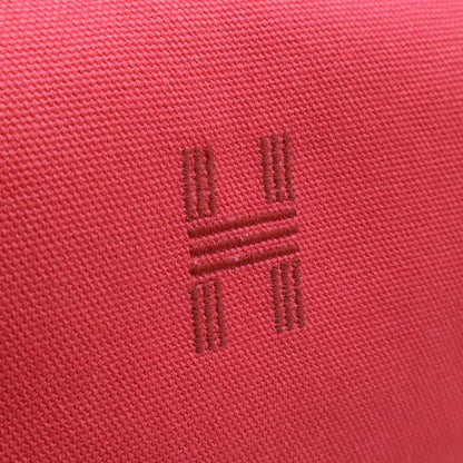 Hermes Bride-a-Brac PM Bath Pouch Cosmetic Handbag Canvas Hibiscus Pink