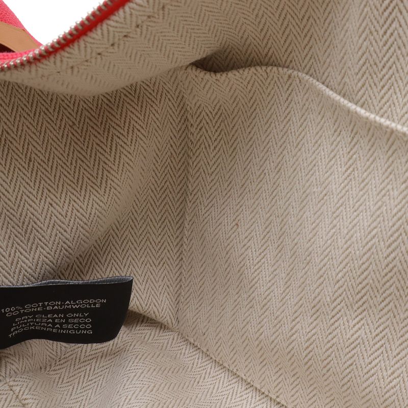 Hermes Bride-a-Brac PM Bath Pouch Cosmetic Handbag Canvas Hibiscus Pink