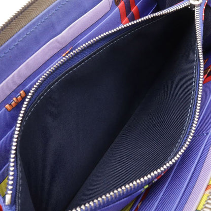 Hermes Azap Long Silk in Zip Around Wallet Veau Etoupe Grey Silver